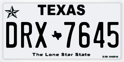 TX license plate DRX7645