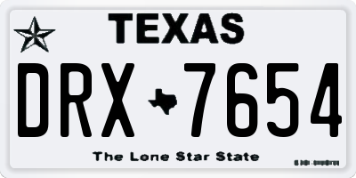 TX license plate DRX7654