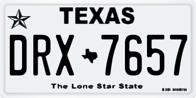 TX license plate DRX7657