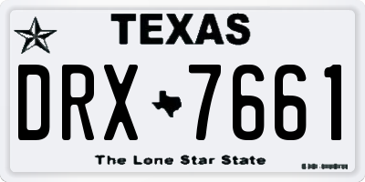 TX license plate DRX7661