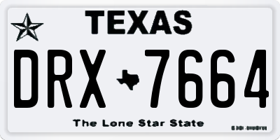 TX license plate DRX7664