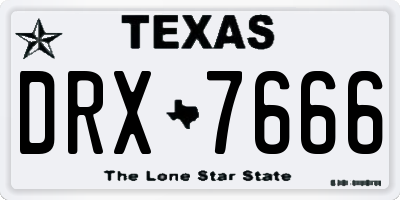 TX license plate DRX7666