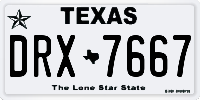 TX license plate DRX7667