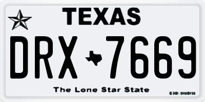 TX license plate DRX7669