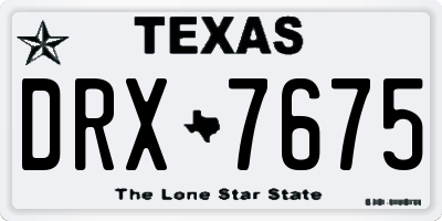 TX license plate DRX7675
