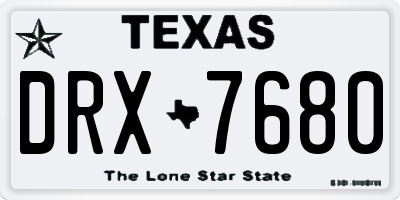 TX license plate DRX7680