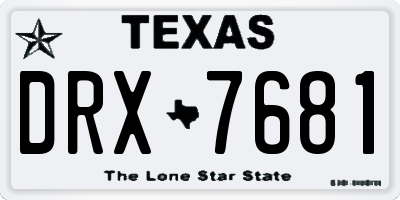 TX license plate DRX7681