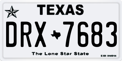 TX license plate DRX7683
