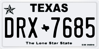 TX license plate DRX7685