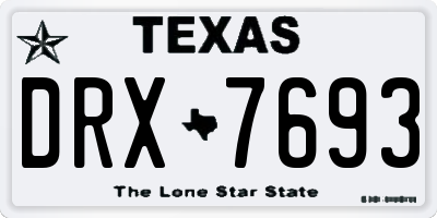 TX license plate DRX7693