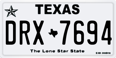 TX license plate DRX7694