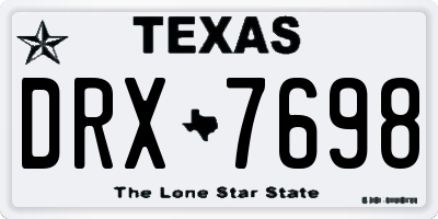 TX license plate DRX7698