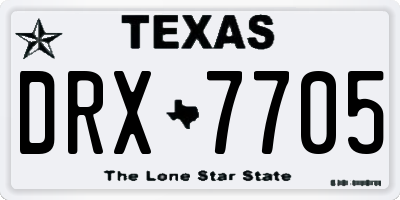 TX license plate DRX7705