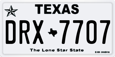 TX license plate DRX7707