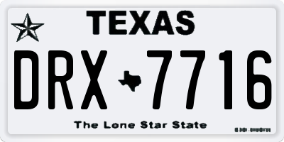 TX license plate DRX7716