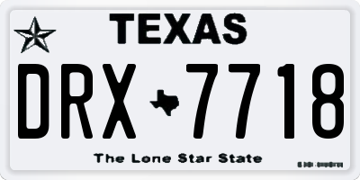 TX license plate DRX7718