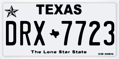 TX license plate DRX7723