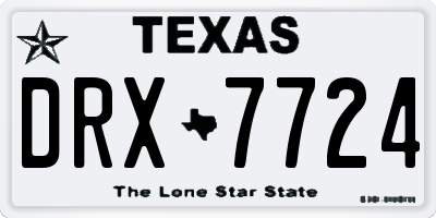 TX license plate DRX7724