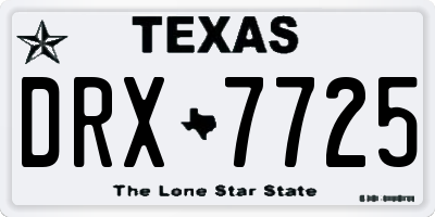 TX license plate DRX7725