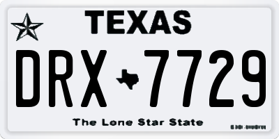 TX license plate DRX7729