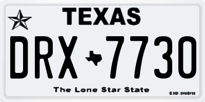 TX license plate DRX7730
