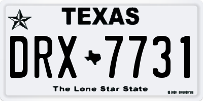 TX license plate DRX7731