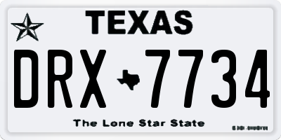 TX license plate DRX7734
