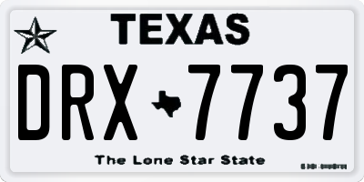 TX license plate DRX7737