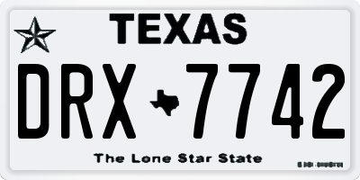 TX license plate DRX7742