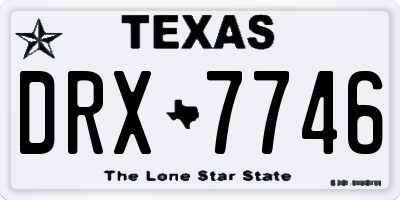 TX license plate DRX7746