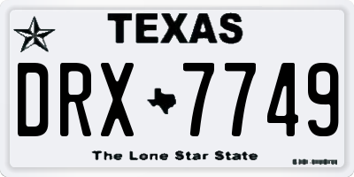 TX license plate DRX7749