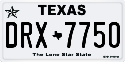 TX license plate DRX7750