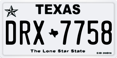 TX license plate DRX7758