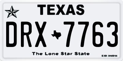 TX license plate DRX7763