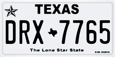 TX license plate DRX7765