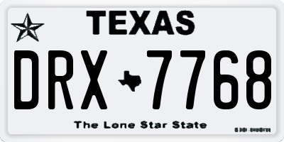 TX license plate DRX7768