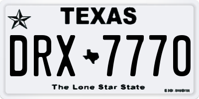TX license plate DRX7770
