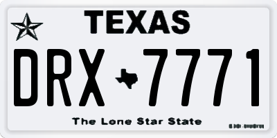 TX license plate DRX7771