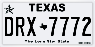 TX license plate DRX7772