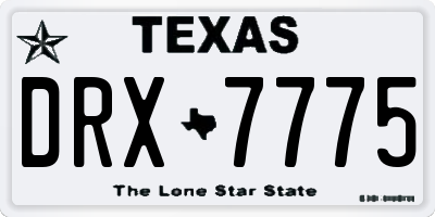 TX license plate DRX7775