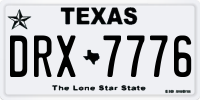 TX license plate DRX7776