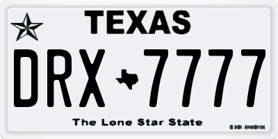 TX license plate DRX7777