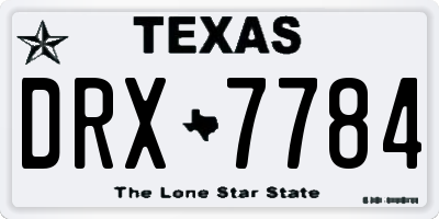 TX license plate DRX7784
