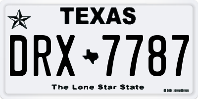 TX license plate DRX7787