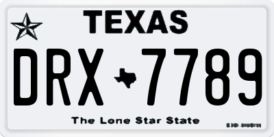 TX license plate DRX7789