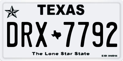 TX license plate DRX7792