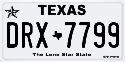 TX license plate DRX7799