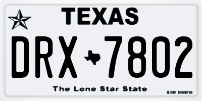 TX license plate DRX7802