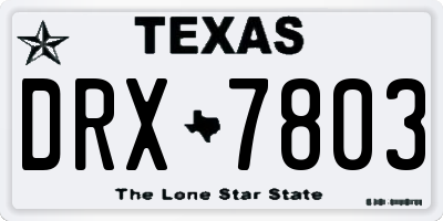 TX license plate DRX7803