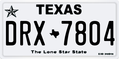 TX license plate DRX7804